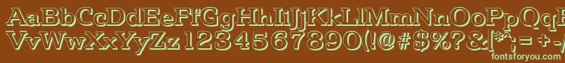 PenthouseshadowMediumRegular Font – Green Fonts on Brown Background