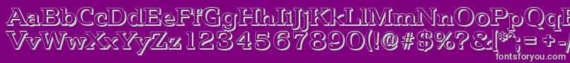 PenthouseshadowMediumRegular Font – Green Fonts on Purple Background