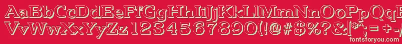 PenthouseshadowMediumRegular Font – Green Fonts on Red Background