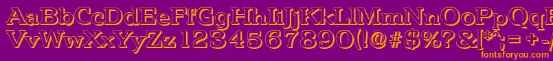 PenthouseshadowMediumRegular Font – Orange Fonts on Purple Background