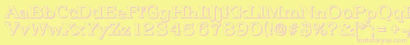 PenthouseshadowMediumRegular Font – Pink Fonts on Yellow Background