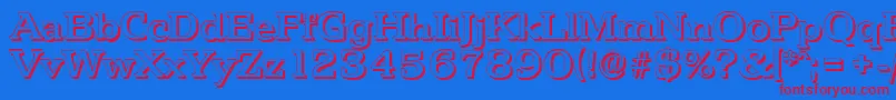 PenthouseshadowMediumRegular Font – Red Fonts on Blue Background