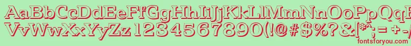 PenthouseshadowMediumRegular Font – Red Fonts on Green Background