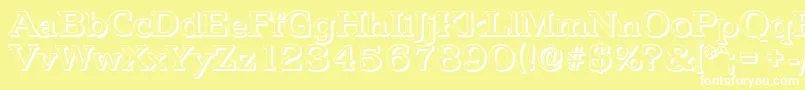 PenthouseshadowMediumRegular Font – White Fonts on Yellow Background