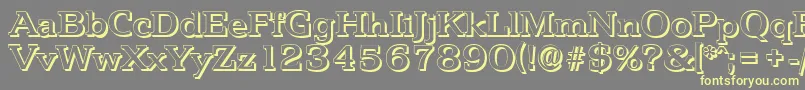 PenthouseshadowMediumRegular Font – Yellow Fonts on Gray Background