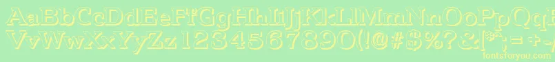 PenthouseshadowMediumRegular Font – Yellow Fonts on Green Background