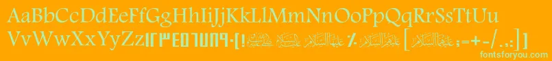 ScHani Font – Green Fonts on Orange Background
