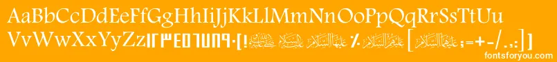 ScHani-Schriftart – Weiße Schriften auf orangefarbenem Hintergrund