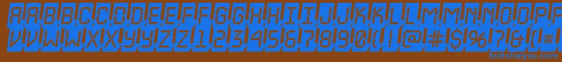 ALcdnova3Dcmobl Font – Blue Fonts on Brown Background