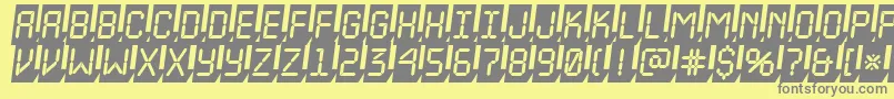 ALcdnova3Dcmobl Font – Gray Fonts on Yellow Background