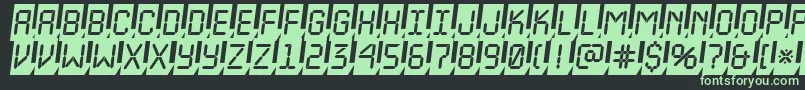 ALcdnova3Dcmobl-fontti – vihreät fontit mustalla taustalla