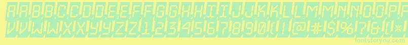 ALcdnova3Dcmobl Font – Green Fonts on Yellow Background
