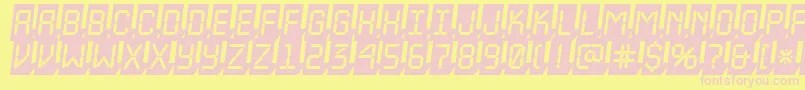 ALcdnova3Dcmobl-fontti – vaaleanpunaiset fontit keltaisella taustalla