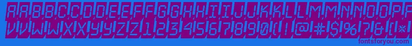 ALcdnova3Dcmobl Font – Purple Fonts on Blue Background