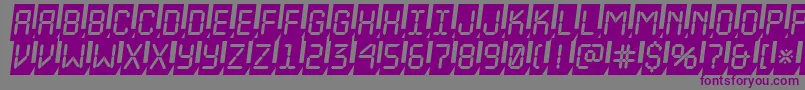 フォントALcdnova3Dcmobl – 紫色のフォント、灰色の背景