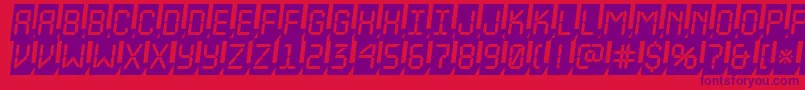 Шрифт ALcdnova3Dcmobl – фиолетовые шрифты на красном фоне