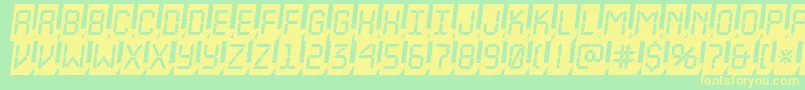 ALcdnova3Dcmobl Font – Yellow Fonts on Green Background
