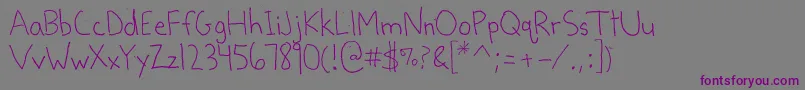 ShabbyBallPoint Font – Purple Fonts on Gray Background
