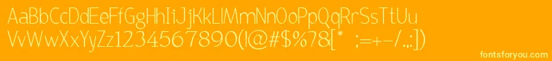 Fonte BirdCherry – fontes amarelas em um fundo laranja