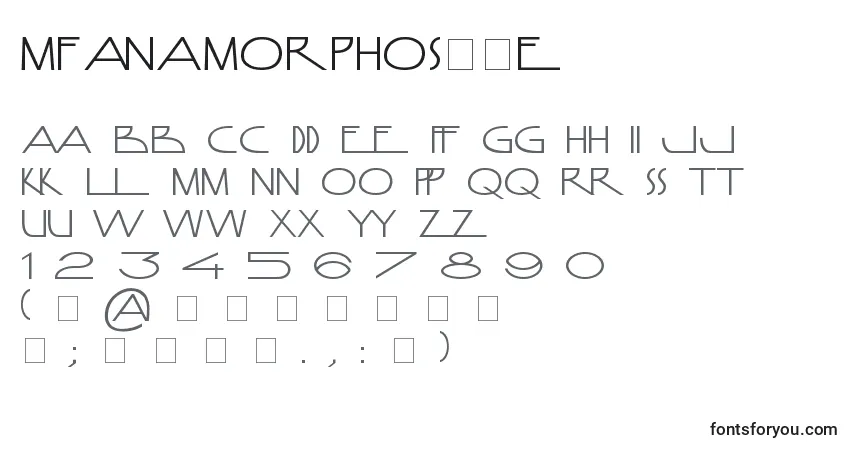 Шрифт MfAnamorphosРІe – алфавит, цифры, специальные символы