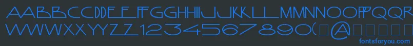 Fonte MfAnamorphosРІe – fontes azuis em um fundo preto