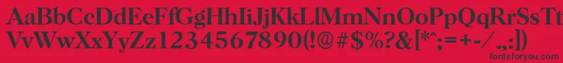 フォントHorshamserialMediumRegular – 赤い背景に黒い文字