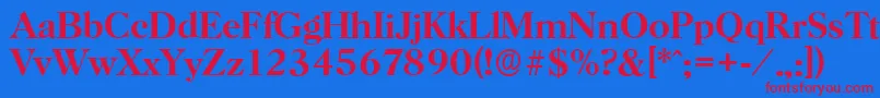 HorshamserialMediumRegular Font – Red Fonts on Blue Background