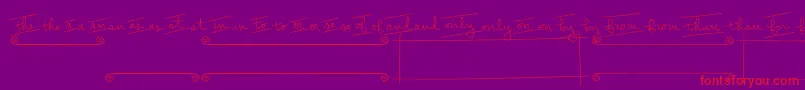 BmdPeasCarrotsExtras-Schriftart – Rote Schriften auf violettem Hintergrund