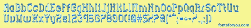 HvdSpencilsBlock Font – Blue Fonts on Yellow Background