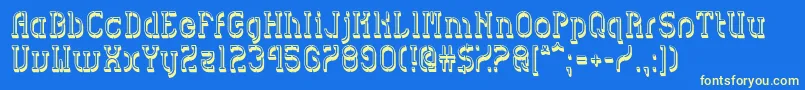 HvdSpencilsBlock Font – Yellow Fonts on Blue Background