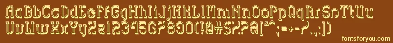 HvdSpencilsBlock-fontti – keltaiset fontit ruskealla taustalla