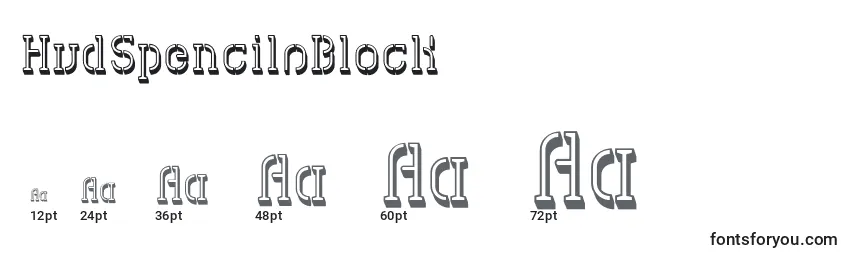 HvdSpencilsBlock-fontin koot