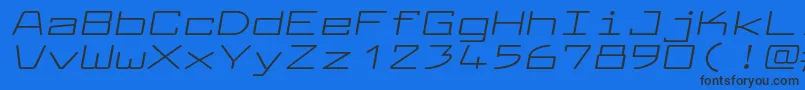 LarabiefontxtItalic Font – Black Fonts on Blue Background