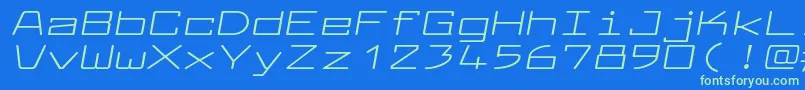 LarabiefontxtItalic Font – Green Fonts on Blue Background