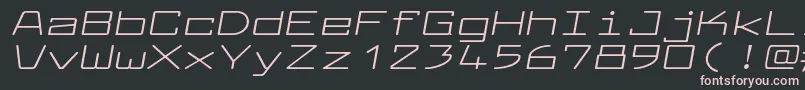 フォントLarabiefontxtItalic – 黒い背景にピンクのフォント