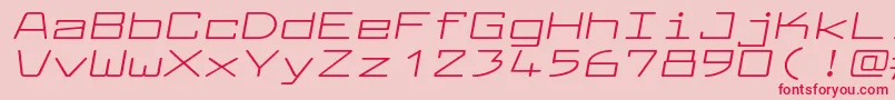 フォントLarabiefontxtItalic – ピンクの背景に赤い文字