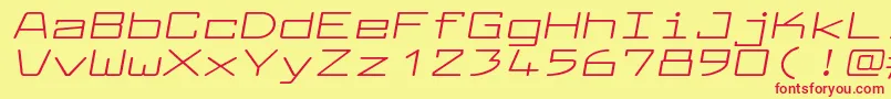 LarabiefontxtItalic Font – Red Fonts on Yellow Background