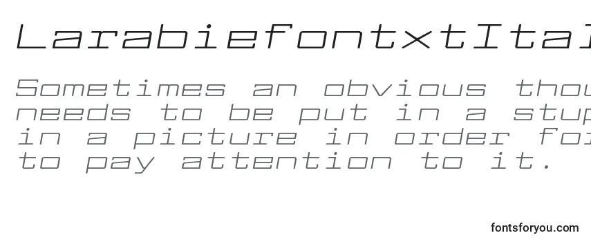 Обзор шрифта LarabiefontxtItalic