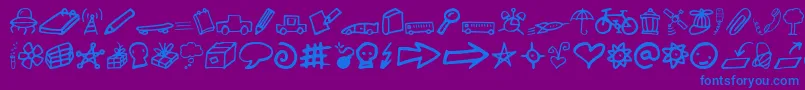 fuente Lindkvist2 – Fuentes Azules Sobre Fondo Morado
