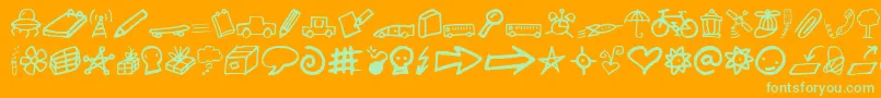 Lindkvist2 Font – Green Fonts on Orange Background