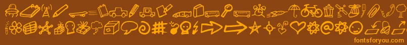 Lindkvist2 Font – Orange Fonts on Brown Background