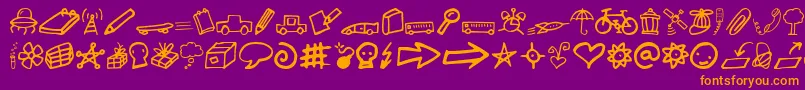 fuente Lindkvist2 – Fuentes Naranjas Sobre Fondo Morado
