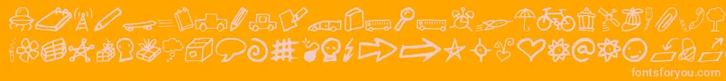 Lindkvist2 Font – Pink Fonts on Orange Background