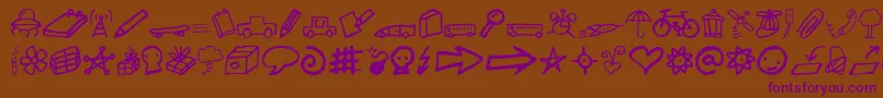 Lindkvist2-Schriftart – Violette Schriften auf braunem Hintergrund