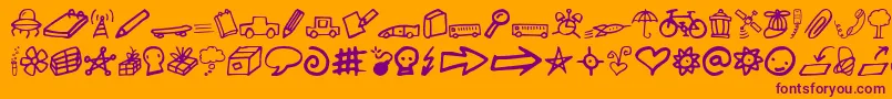 Lindkvist2 Font – Purple Fonts on Orange Background