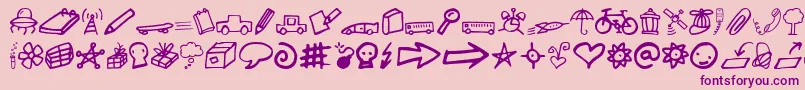 Lindkvist2 Font – Purple Fonts on Pink Background