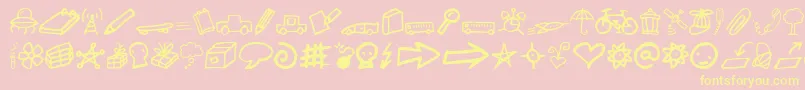 Lindkvist2 Font – Yellow Fonts on Pink Background
