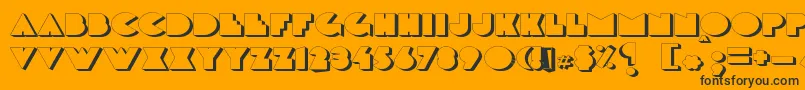 Delargeshadow-Schriftart – Schwarze Schriften auf orangefarbenem Hintergrund