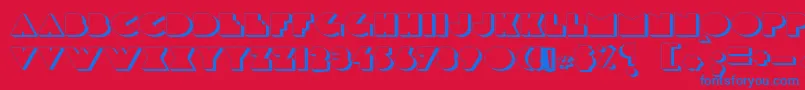 Delargeshadow Font – Blue Fonts on Red Background