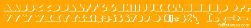 Delargeshadow-Schriftart – Weiße Schriften auf orangefarbenem Hintergrund